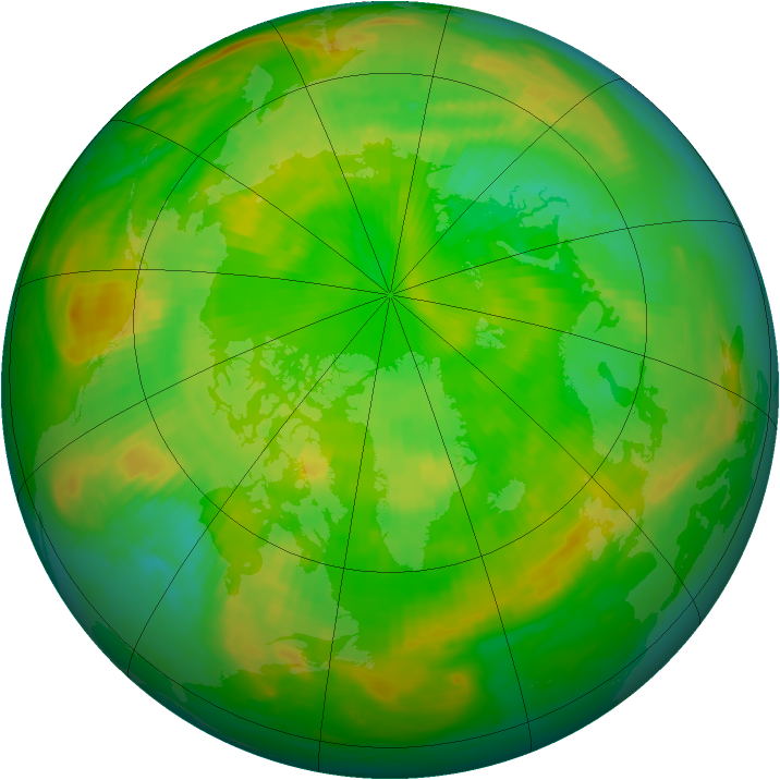 Arctic ozone map for 25 June 1985